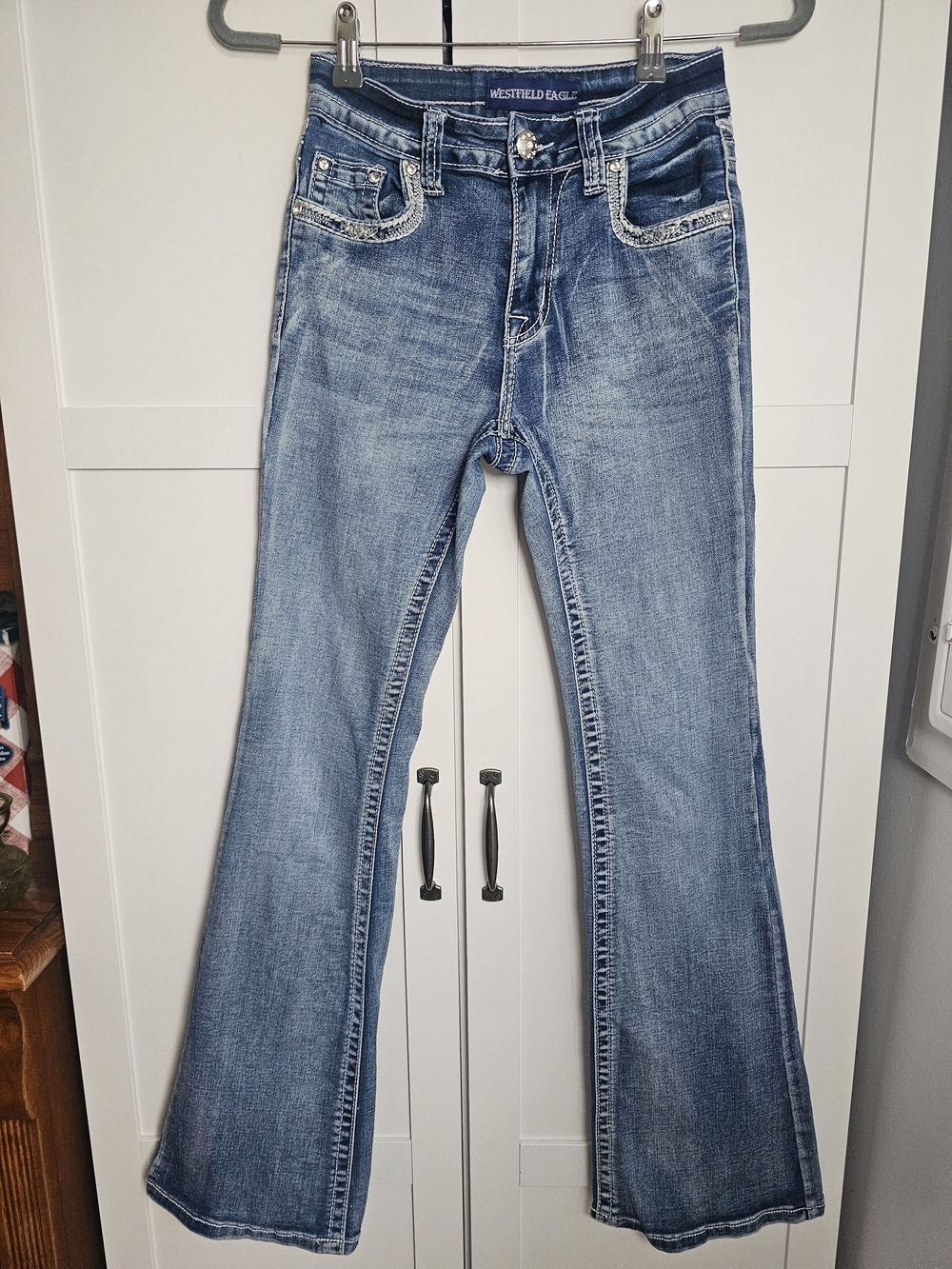 Westfield Eagle Embellished Bootcut Bling Jeans Size 3 Medium Wash Western Y2K